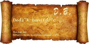 Deák Bonifác névjegykártya
